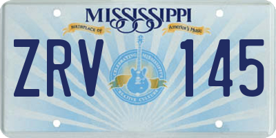 MS license plate ZRV145