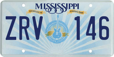 MS license plate ZRV146