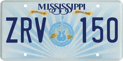 MS license plate ZRV150