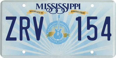 MS license plate ZRV154