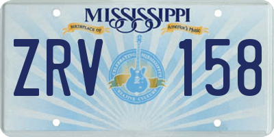 MS license plate ZRV158