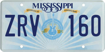 MS license plate ZRV160