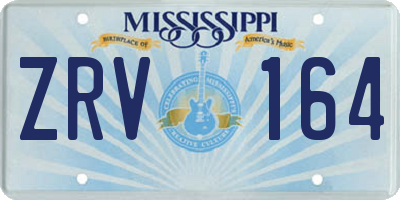 MS license plate ZRV164