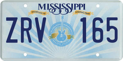 MS license plate ZRV165