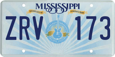 MS license plate ZRV173