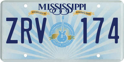MS license plate ZRV174