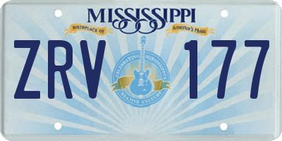 MS license plate ZRV177