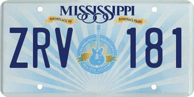 MS license plate ZRV181