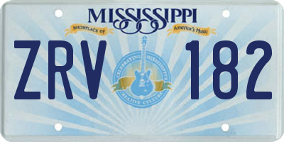 MS license plate ZRV182