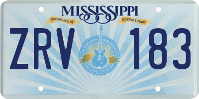MS license plate ZRV183
