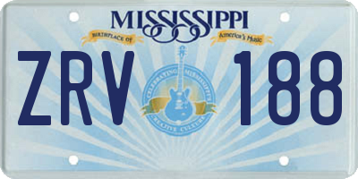 MS license plate ZRV188