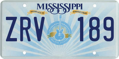 MS license plate ZRV189