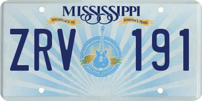 MS license plate ZRV191