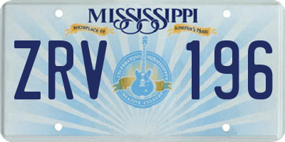 MS license plate ZRV196