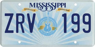 MS license plate ZRV199
