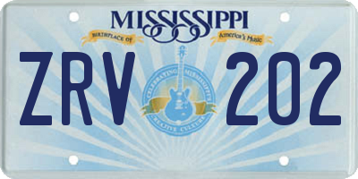 MS license plate ZRV202