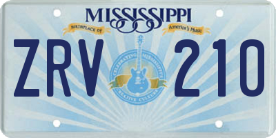 MS license plate ZRV210