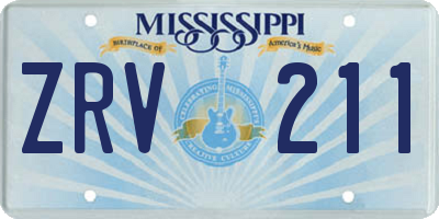 MS license plate ZRV211