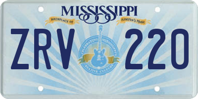 MS license plate ZRV220