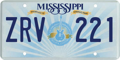 MS license plate ZRV221