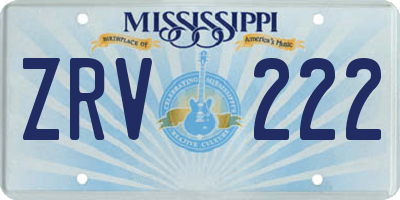 MS license plate ZRV222