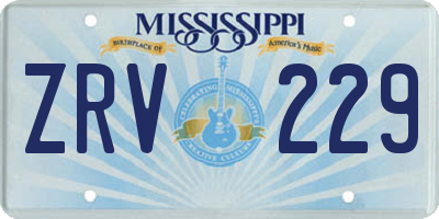 MS license plate ZRV229