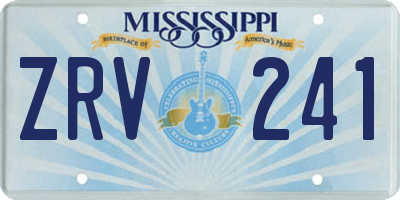 MS license plate ZRV241