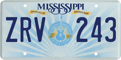 MS license plate ZRV243