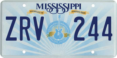 MS license plate ZRV244