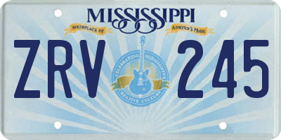 MS license plate ZRV245