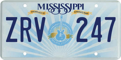 MS license plate ZRV247