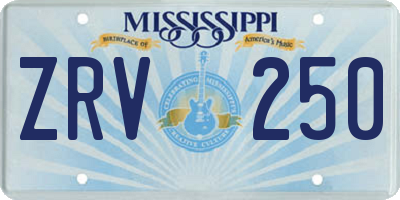 MS license plate ZRV250
