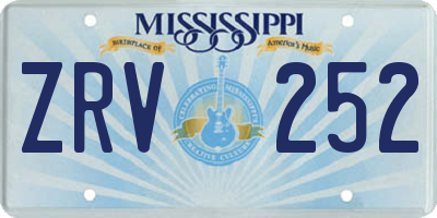 MS license plate ZRV252