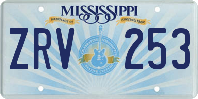 MS license plate ZRV253