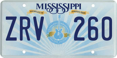 MS license plate ZRV260