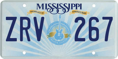 MS license plate ZRV267
