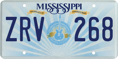MS license plate ZRV268