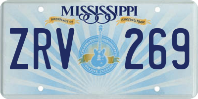 MS license plate ZRV269