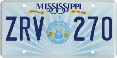 MS license plate ZRV270