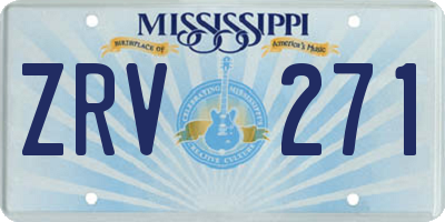 MS license plate ZRV271