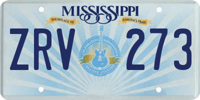 MS license plate ZRV273