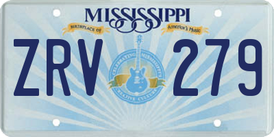 MS license plate ZRV279