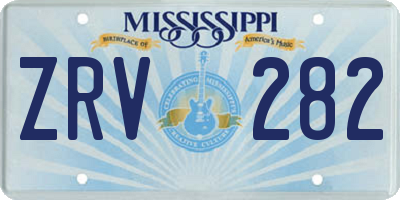 MS license plate ZRV282