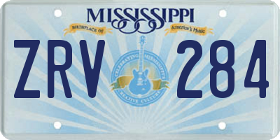 MS license plate ZRV284