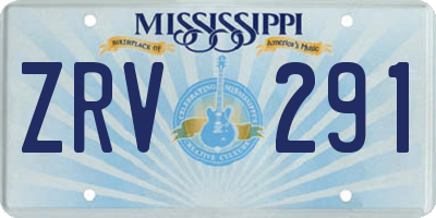MS license plate ZRV291