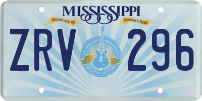 MS license plate ZRV296