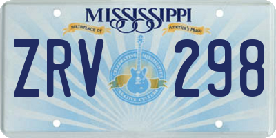 MS license plate ZRV298
