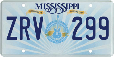 MS license plate ZRV299