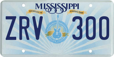 MS license plate ZRV300