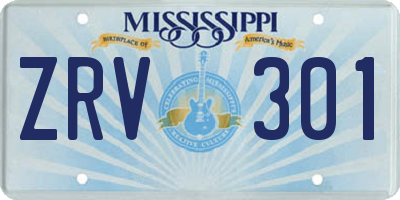 MS license plate ZRV301